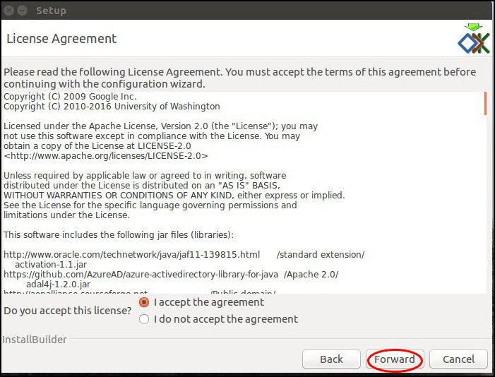 Image showing license agreement.