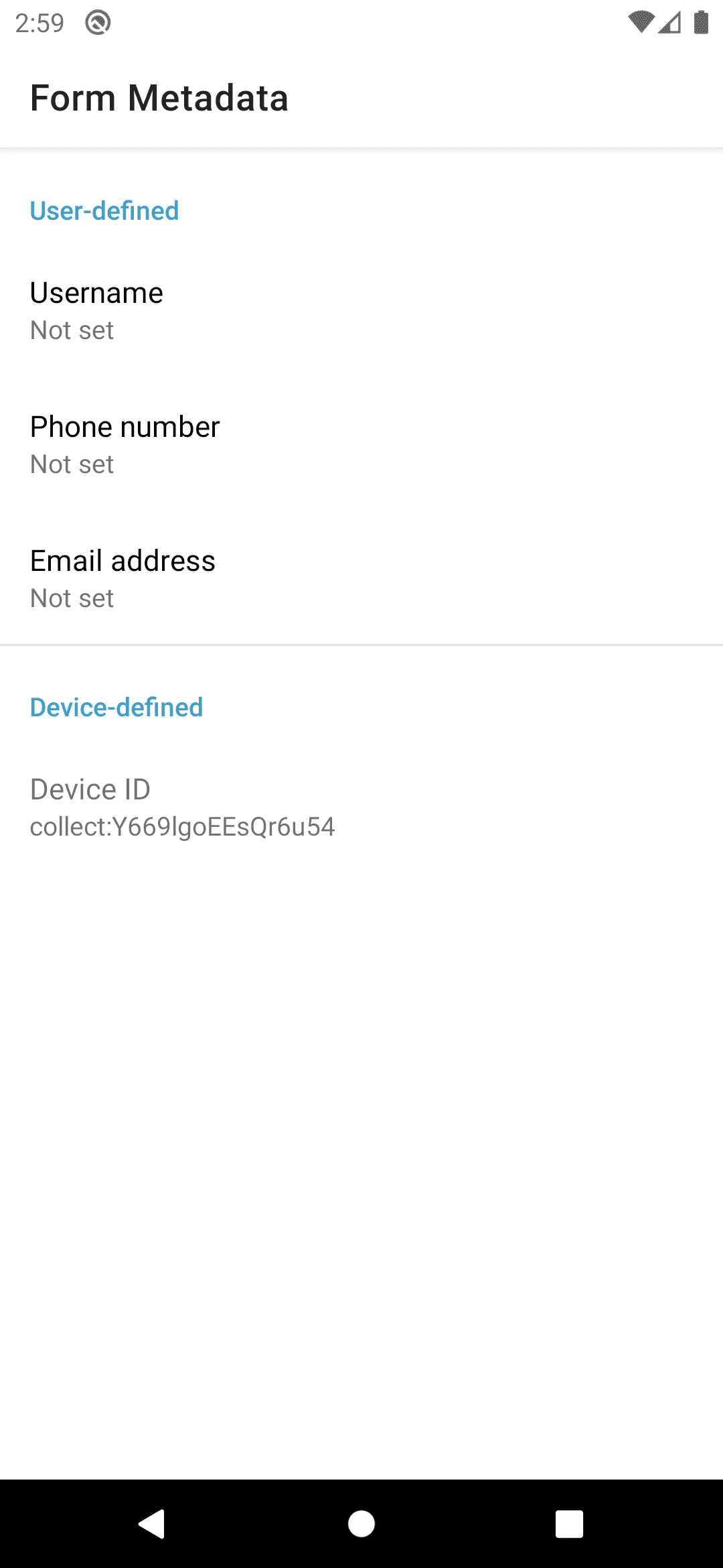 Form Metadata Settings