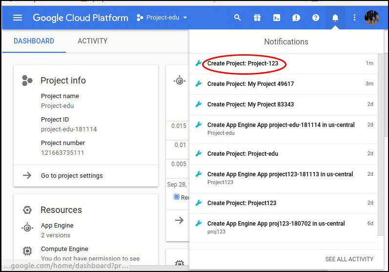 Image showing the option to create your project.