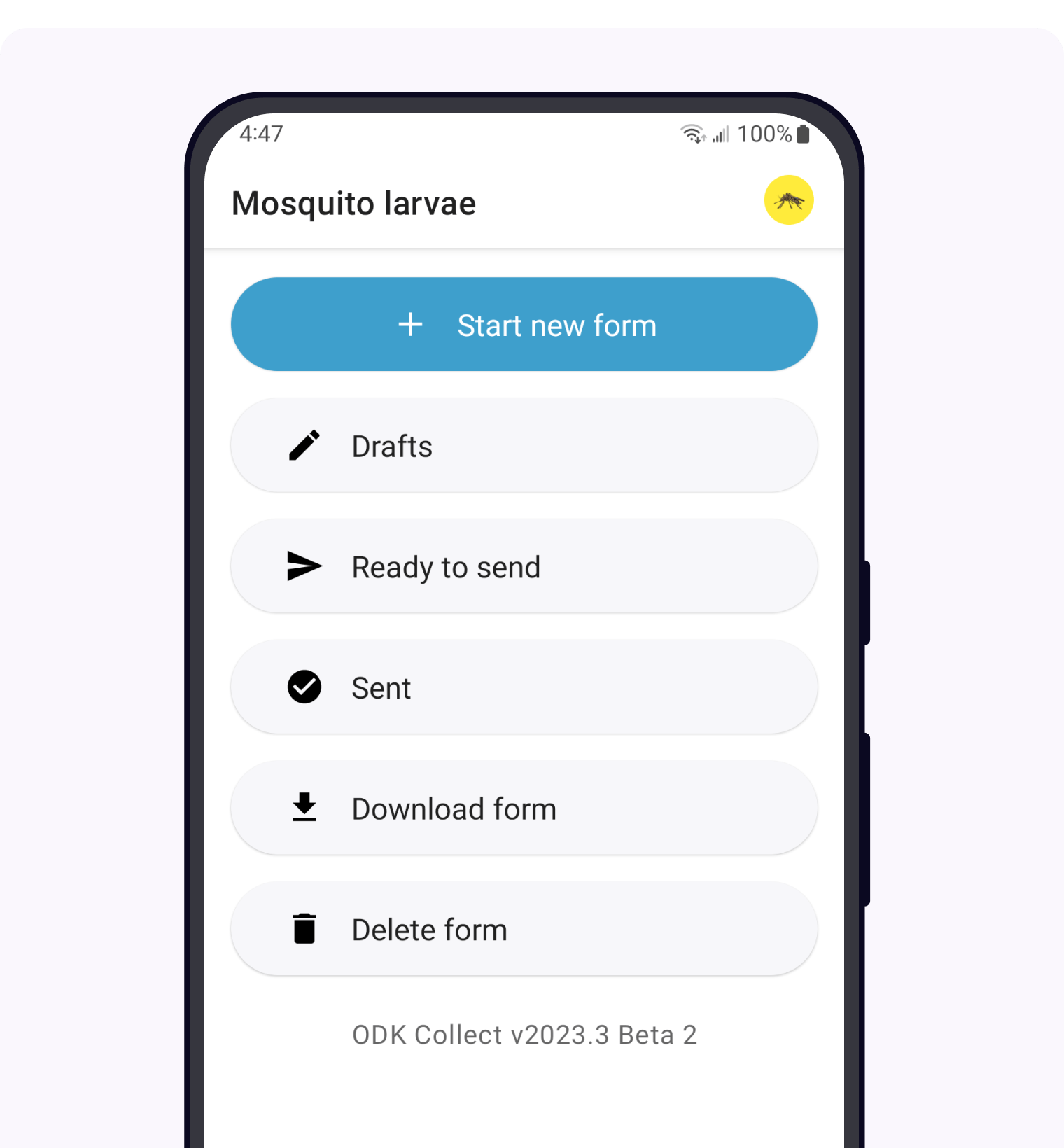 Collect's Main Menu with an example Project