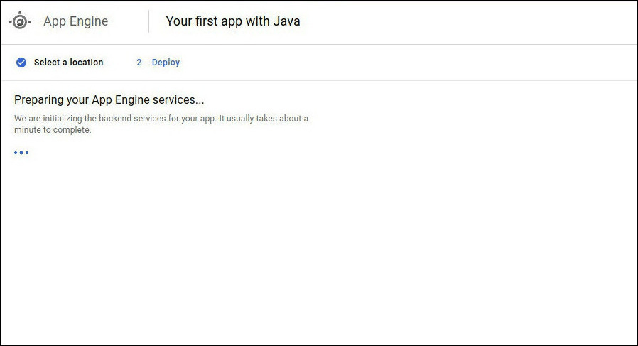 Image showing Google configuring the server.