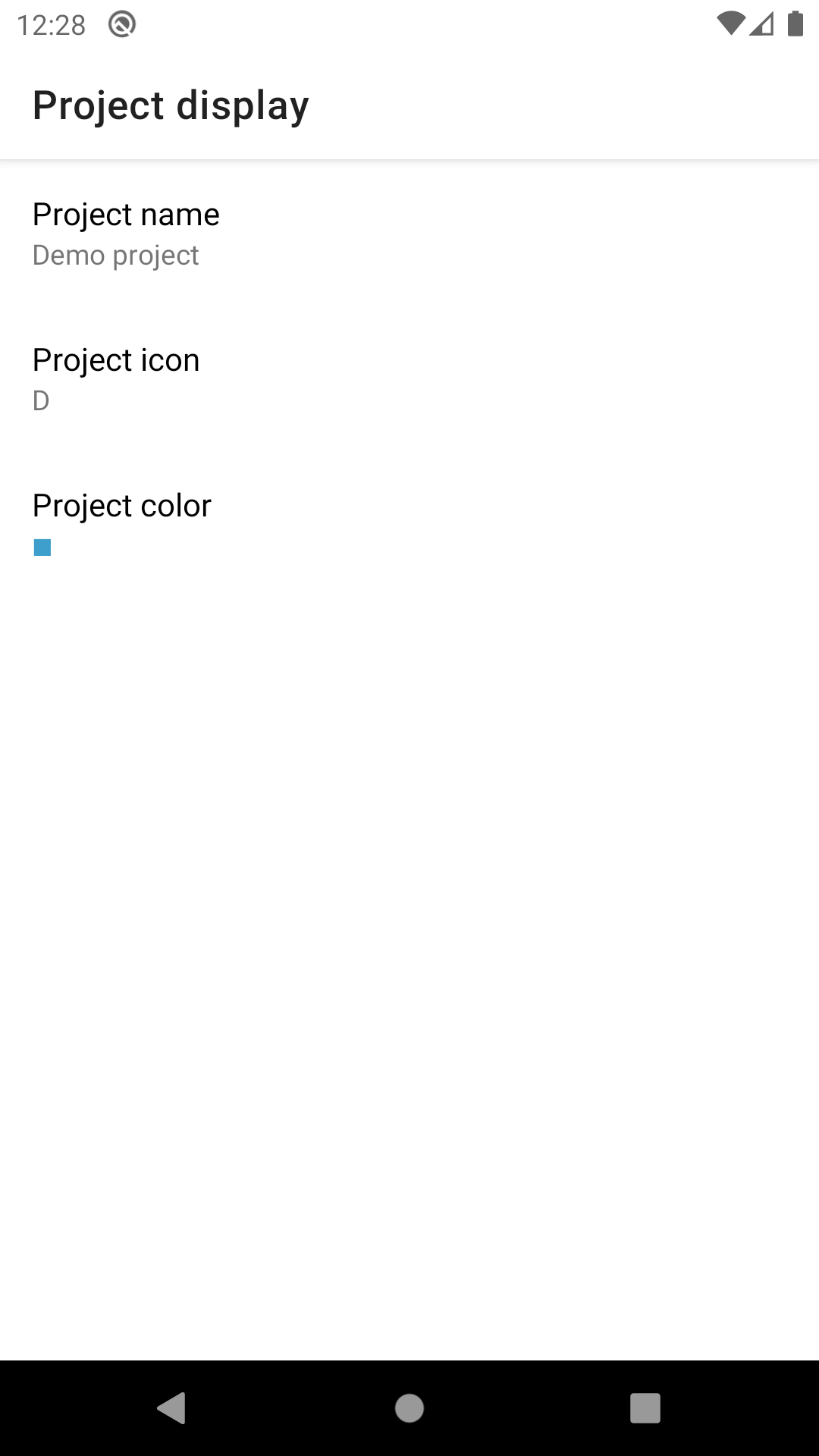 Project display settings