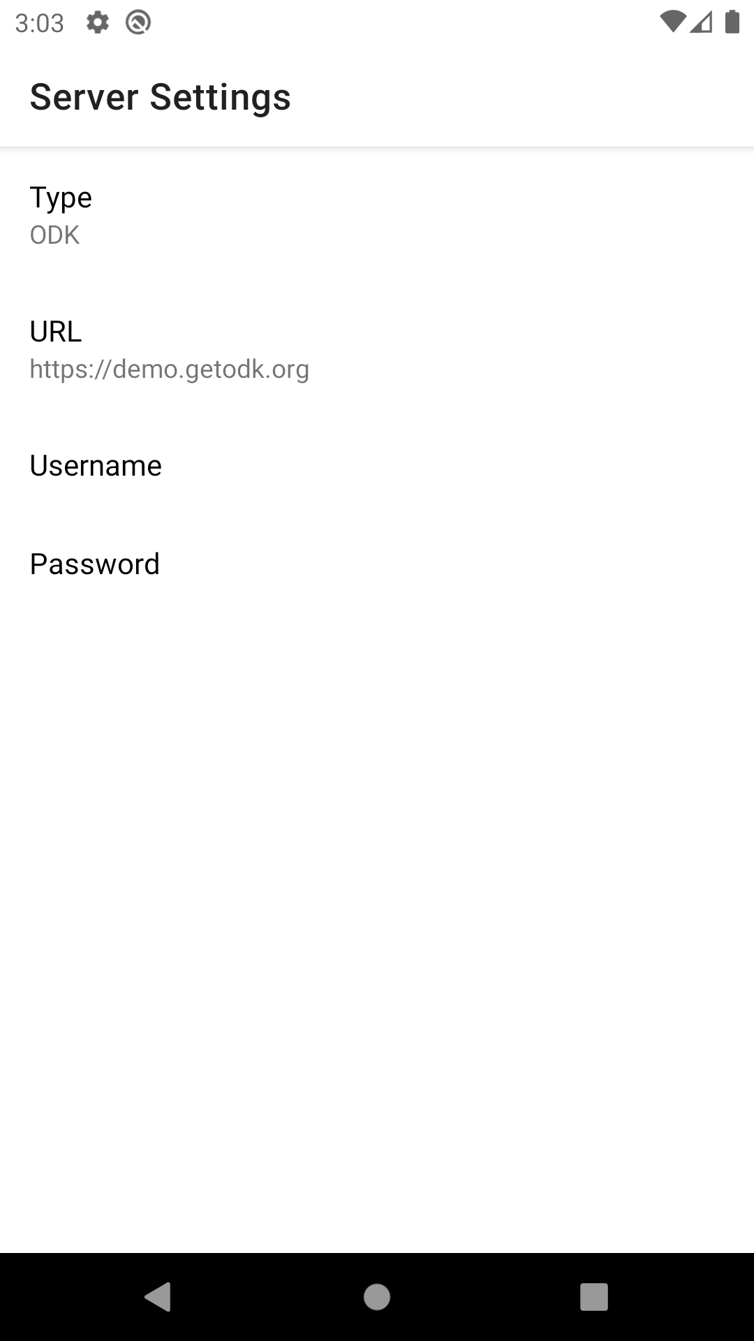 Server settings