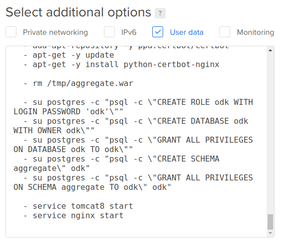 Inserting Cloud-Config script under User Data section